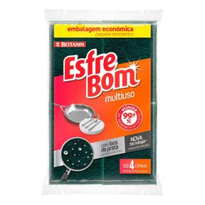 Esfrebom Esponja Multiuso Abrasiva - Unidade (1X4)