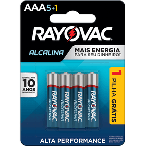 Pilha Rayovac Alcalina Palito Cartela L6P5 24x6 - Caixa com 144 Unidades