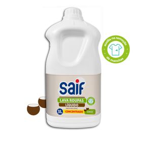 Lava Roupas Coco 3L Saif - Embalagem com 6 Unidades