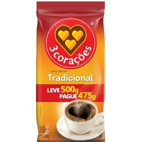 Cafe 3 Coracoes Tradicional - Leve 500g e Pague 475g